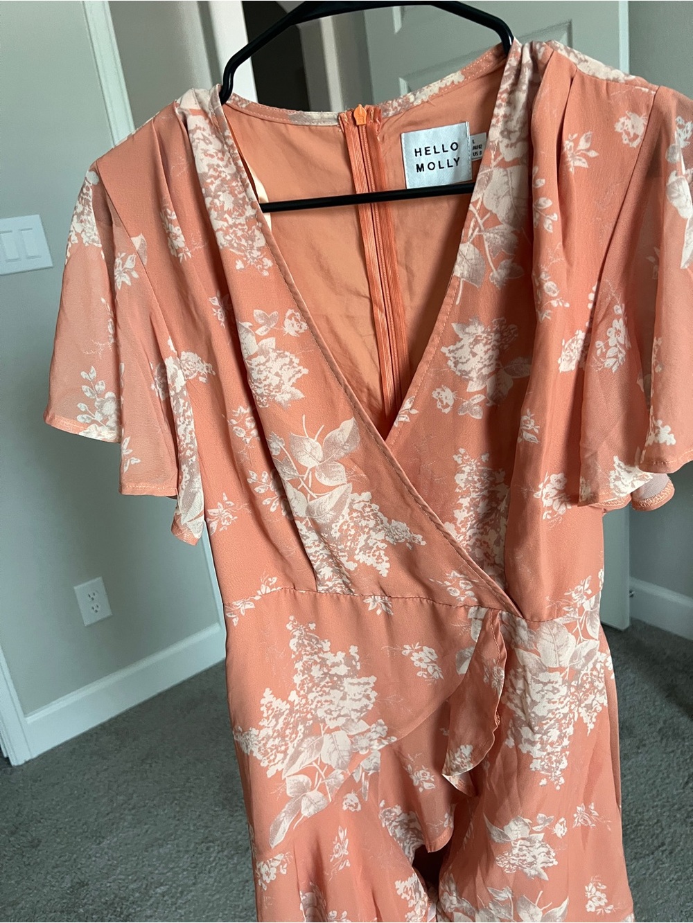 Hello Molly Coral Floral Wrap Dress (only worn once to a dinner event)